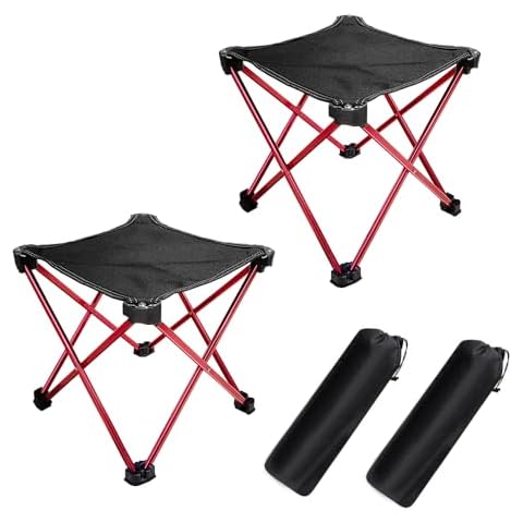 LIFEWITHCAMP Lightweight Camping Stool 7075 Aluminum Small Folding Camping Portable Chair with Carry Bag Retractable Backpacking Stool for Travel Camping Hiking Fishing Garden Work Picnic BBQ Outdoor Cover