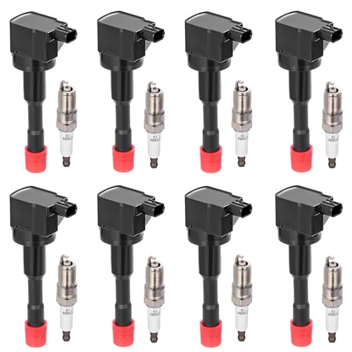 BDFHYK 8 Ignition Coil Pack UF374 and 8 Iridium Spark Plug 5325 Compatible with Honda 2003-2005 Civic, 2006-2011 Civic 1.3L l4 Coil for 5C1729 E1051