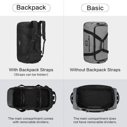 Image of TUGUAN Extra Large Duffle Bag for Men, 100L Big Duffel Bag for Travel Sports Gym Equipment Bags W /Adjustable Shoulder Strap Overnight Weeekender Bag for Trip Camping Hiking Baseball Soccer, XL Grey