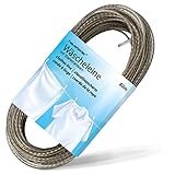 Hausfelder Wäscheleine 40 Meter mit Stahlkern - reißfest, strapazierfähig, für Garten, Balkon, Camping, Keller, Wäscheleine für den Außen- und Innenbereich (40)