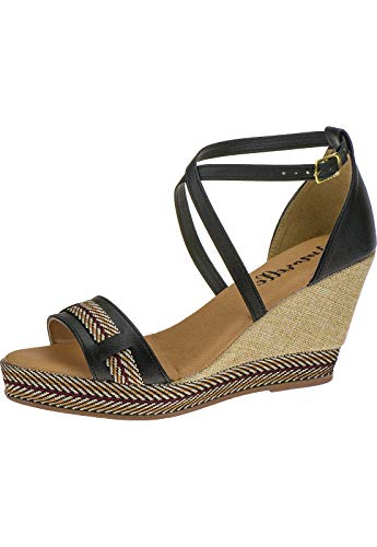 Sandalia Lumiss Anabela M5 (34, Preto)