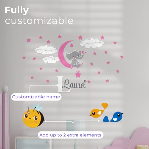 Vinilo decorativo personalizado elefante para pared 34x18 pulgadas miniatura 2