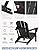 POLYDUN Adirondack Chair with Cup Holder Set of 2, Folding HDPE Patio Chairs, Outdoor Plastic Fire Pit Chair, Wood Texture, Lawn Chairs for Deck, Porch, Backyard, Garden, Black