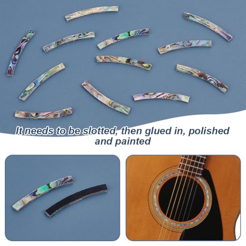 AHANDMAKER Abalone Green Guitar Soundhole Inlay Stickers, 12pcs, Luxury Abalone Strips for Acoustic Guitars - Image 4