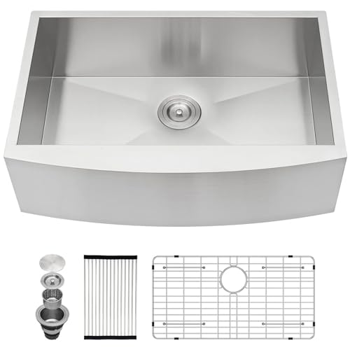 36 Farmhouse Kitchen Sink - Kichae 36 Inch Apron Front Sink Farm Kitchen Sink Stainless Steel 16 Gauge Single Bowl Farm Style Kitchen Sink Basin 36 Farmhouse Kitchen Sink - Kichae 36 Inch Apron Front Sink Farm Kitchen Sink Stainless Steel 16 Gauge Single Bowl Farm Style Kitchen Sink Basin