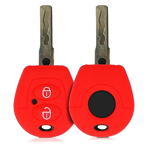 kwmobile Funda de Silicona para Llave de 2 Botones para Coche VW - Carcasa Protectora Suave de Silicona - Case Mando de Auto Rojo