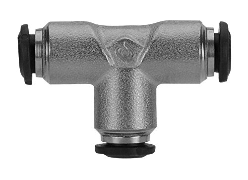 AIGNEP USA 50230N-6 Push-in Fittings, Union Tee, Nickel Plated Brass, 6 mm Tube