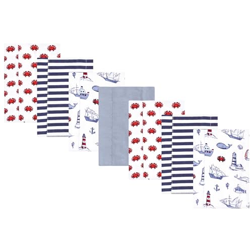 Image of Hudson Baby Unisex Baby Flannel Burp Cloth 7pk, Lighthouse, One Size