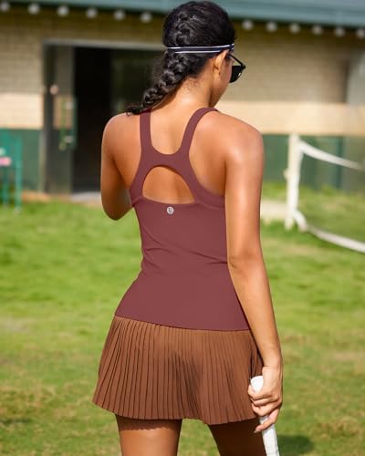 Image of RUNNING GIRL Workout Tops for Women,Racerback Tank Tops with Built in Bras,Padded Sports Bra Yoga Tank Athletic Tops