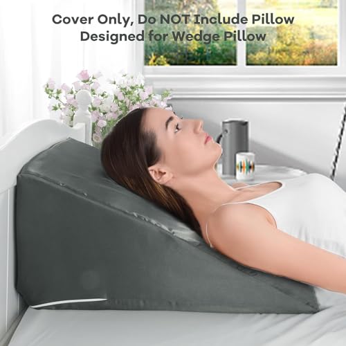 Hombys WEDGE24021507 Satin Bed Wedge Pillow Cover Silky & Smooth Wedge Pillowcase 1 Pack 24X24X10.5 thumb #3