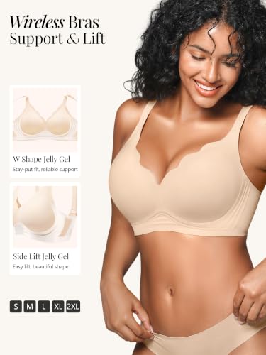 Image of Wireless Jelly Bras for Women No Underwire with Support - S-2XL