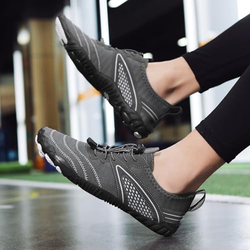 Image of Hiking Barefoot Shoes for Women Men Breathable & Non-Slip Athletic Barefoot Wide Toe Water Shoes Lightweight Perfect for Walking,Running,and Swimming