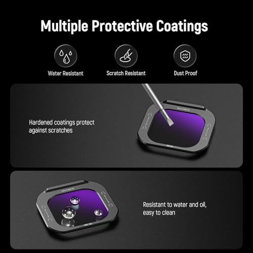 NEEWER Phone Lens Filter Kit (5 Pack), Black Diffusion 1/4/ND8/ND16/ND32/ND64 Quick Release HD Optical Glass Only Compatible with iPhone 16 Pro (PA073) & 16Pro Max (PA074) Cellphone Cage by NEEWER - Image 7