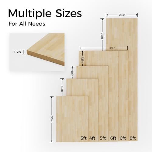 Tabla de cortar rectangular de madera 60 x 25 pulgadas miniatura 2