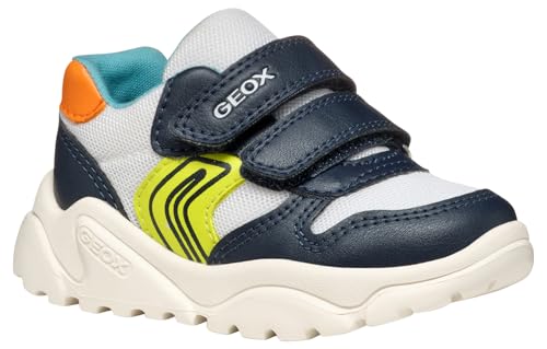 Geox B CIUFCIUF Boy A Sneaker, White/Navy, 26 EU