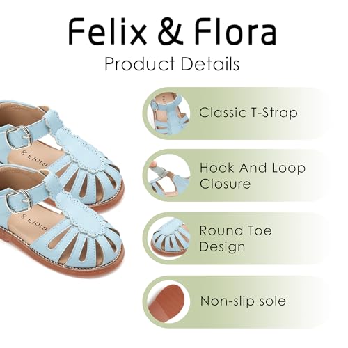 Image of Felix & Flora Toddler Girls Sandals Soft Rubber Princess Flat Shoes Flower Girl Shoes