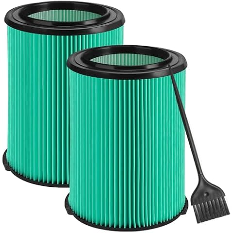 Gazeer 2-Pack VF6000 Filter for Ridgid Shop Vac,Compatible with Ridgid 5-20 Gallon Wet/Dry Vacuums,5-Layer Pleated Paper Vacuum Filter Replacement Cover