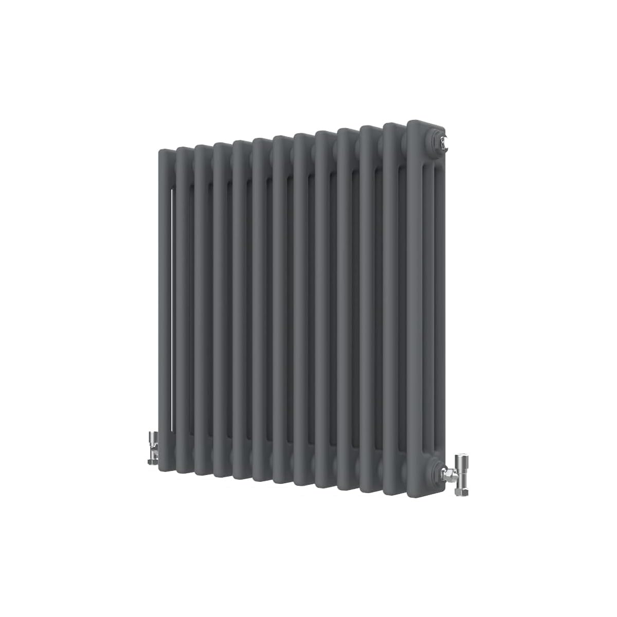 Radbliss Horizontal Traditional 3 Column Radiator 600x605mm Anthracite Matt Grey Cast Iron Style Design RAD Central Heating โ image 1