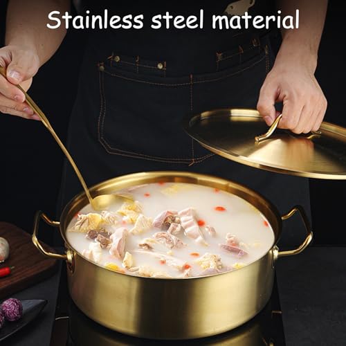 Cacerola de acero inoxidable de 6,8 litros con tapa para caldos 4