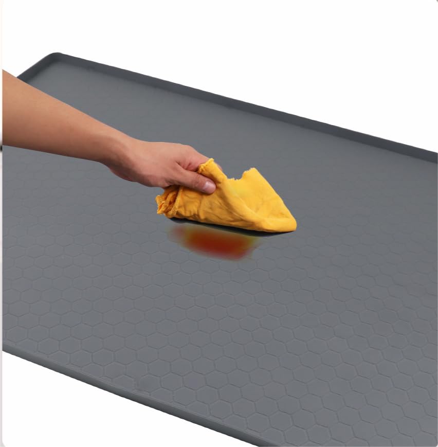 2 Piezas Alfombrilla de Silicona para Debajo del Fregadero 34" X 22" Impermeable para Cocina y Baño miniatura 4