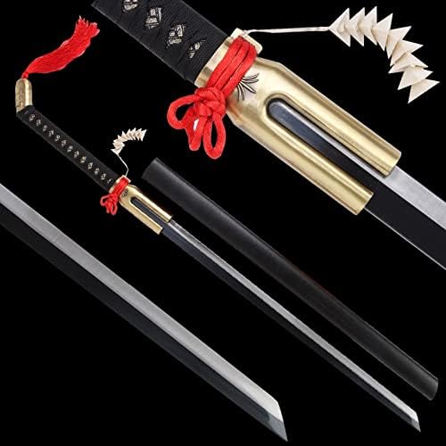 Handmade Real Katana Swords for Anime Cosplay apanese Japanese Samurai Sword Black Steel Blade no Sharp
