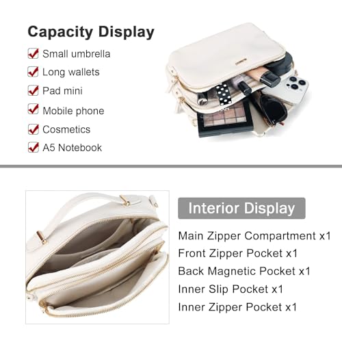 Image of Multi Pockets Crossbody Bags for Women Small Top Handle Purse Satchel and Medium Pocketbooks | Fit A5 Notebook
