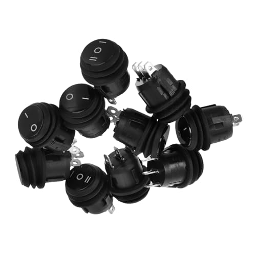 GRIRIW 10pcs On/Off Rocker Switch Marine Toggle Switches Electronic Replacement for Car Boat Automotive Home