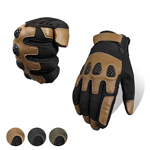 Tfroco Tactical Gloves For Men, Motorcycle Gloves For Women, Airsoft Paintball Gloves Full Finger Touchscreen For Outdoor Sports Coyote Medium #TOP5