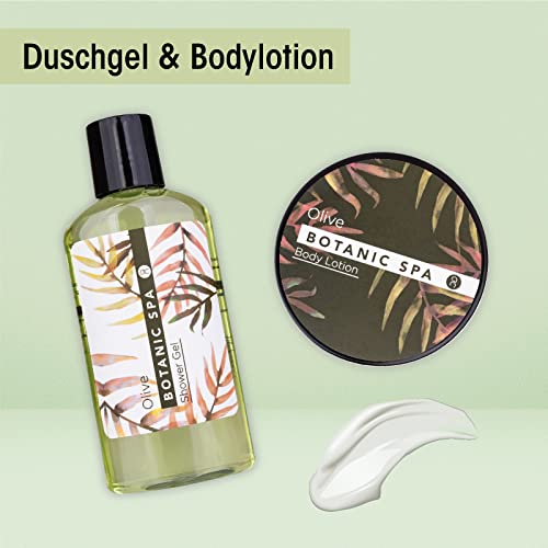 accentra 6055164AC OLIVE SPA Cadeauset in zeegrasmand, badset en doucheset - 5-delige cadeauset in decoratieve mand van zeegras, verjaardagscadeau, wellnessset voor vrouwen,groen - Afbeelding 5