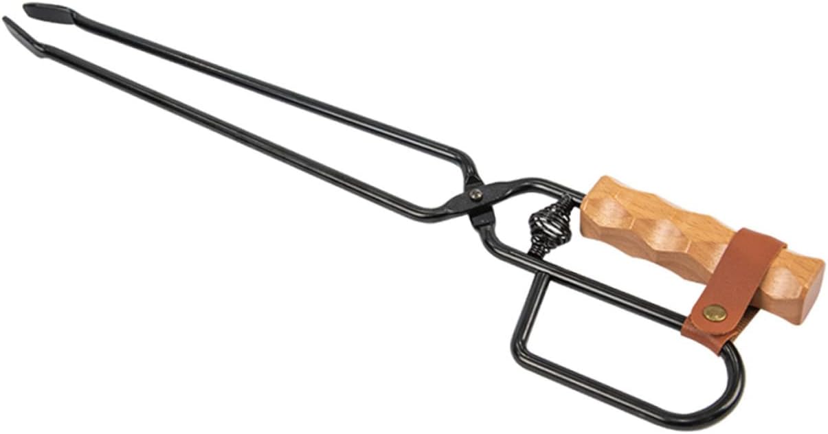 Bbq Charcoal Clip Campfire Tongs Fire Pit Tools Long Firewood Grabber for Fire Pit Fireplace Tool Tong
