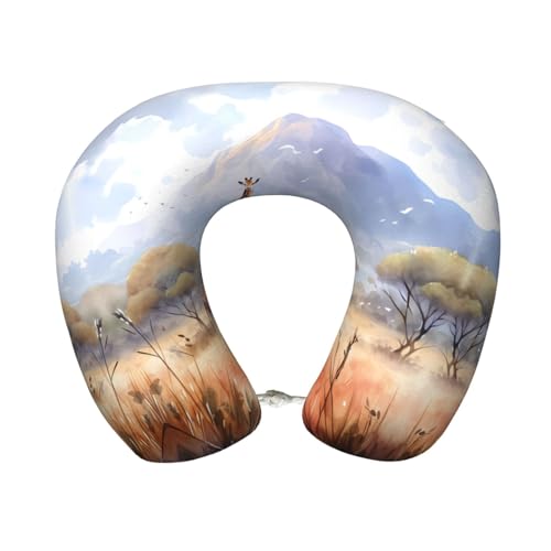 Almohada de viaje de espuma viscoelástica U suave miniatura 1