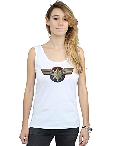 Marvel Women's Captain Marvel Chest Emblem Vest White XX-Large