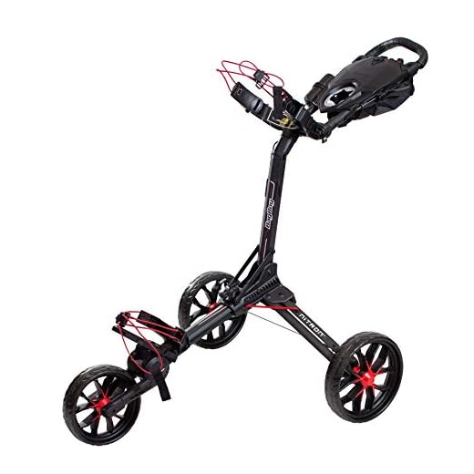 BagBoy Nitron Golf Push Cart, Black/Red