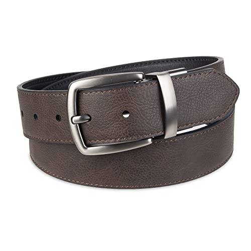 Columbia Men's Reversible Dress Belt with Embossed Buckle, Large, Black/Brown2