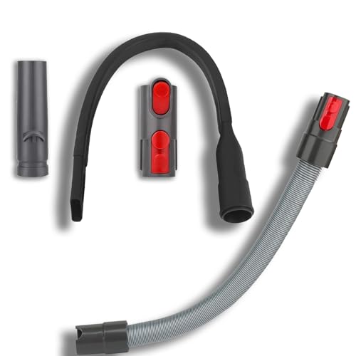 Kit Accessoires pour Dyson Aspirateur – Lot de 4 Raccords avec Tuyau Flexible Extensible, Suceur Plat Flexible et Adaptateurs, pour Dyson V15 V12 V11 V10 V8...