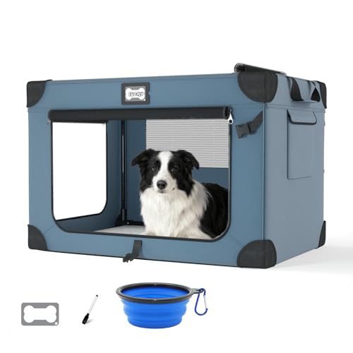 QUIBBLICK 36 Inch Soft Collapsible Dog Crate, Portable...