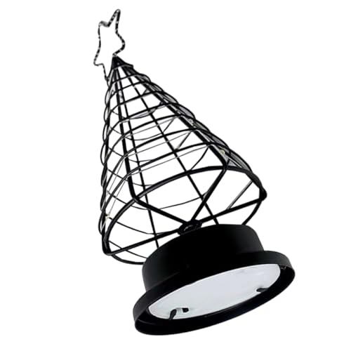 VOSAREA Iron Christmas Tree Lamp Decorative Tabletop Xmas Tree Light for Holiday Ambiance Iron Xmas Tree Ornament for Bedside Desk Christmas Decorations Warm
