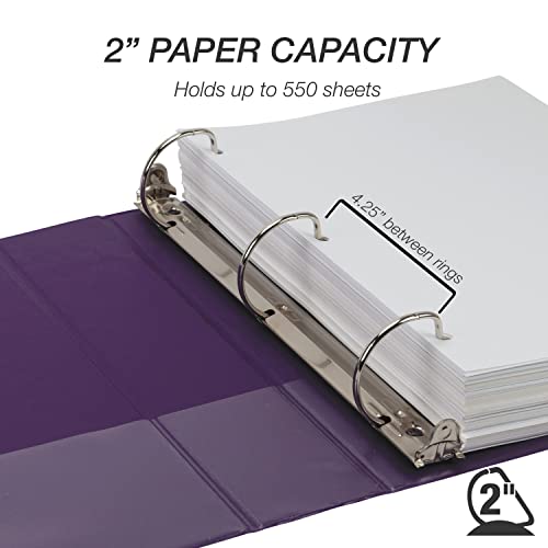 Image of Samsill Durable 2 inch 3 Ring Binder, D Ring Binder, 100% Recycled Chipboard, Fashion Assortment, 12 Pack