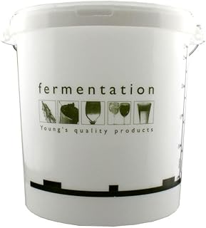 DIAH DO IT AT HOME Fermentation Vessel 33L Bucket Fermenter with Airlock and Lid Food Grade Plastic for Home Brewing Wine Beer Cider Making