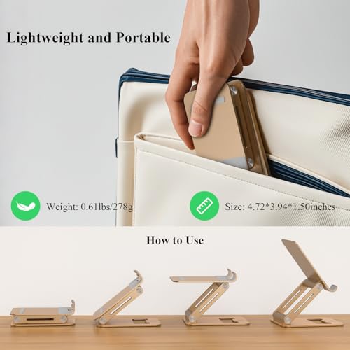 Support tablette réglable et support smartphone doré compatible iPhone 15 14