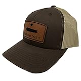 THE PEOPLES BRIGADE Come and Take It Cannon Lone Star レザーパッチシリーズ 野球 トラッカーハット, ブラウン/カーキ, One Size