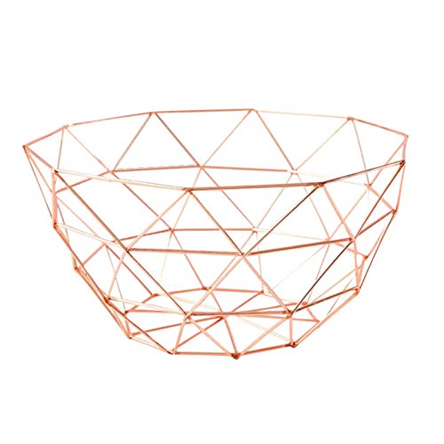 AiwantoCreative Fruit Basket Bowl Metal Storage Container Centerpiece Display Bowl for Living Room Decoration and Modern Kitchen Table - Paint Gold (Large)