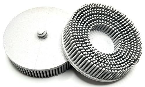 Image of 10 Pack 3 inch 120 Grit White R-Type Bristle Disc | Ceramic-Aluminum Oxide Abrasive Bristle Disc with Quick Change Roll Lock | White | Pack of 10