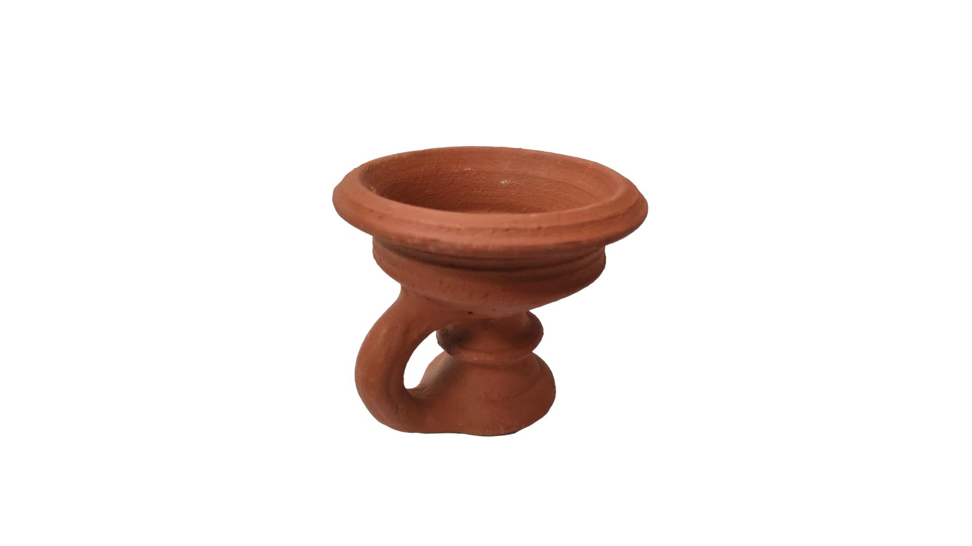 BS Clay Works - Handmade Natural Clay-Dhoop Loban Dani Stand/Dhuni Burner Holder/Pot Stand for Pooja/Hawan/Dhuni/Place it in Shop/Office/Room/Garden (Medium Size - Pure Mitti)