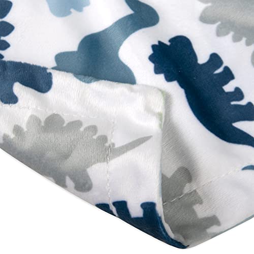 Image of Minky Animal Snuggler Lovey Blanket for Kids, Babies, Boys, Girls, Gender Neutral Security Blanket with Stuffed Animal (Dynamic Dino)