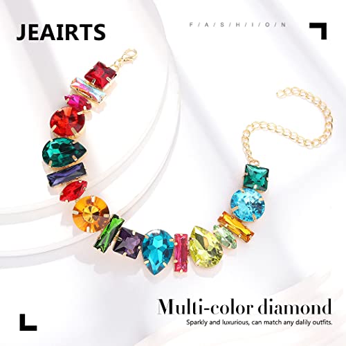 Jeairts Rhinestone Choker Necklace Sparkly Crystal Choker Statement Prom Necklaces For Women And Girls (2-Colorful) #TOP3