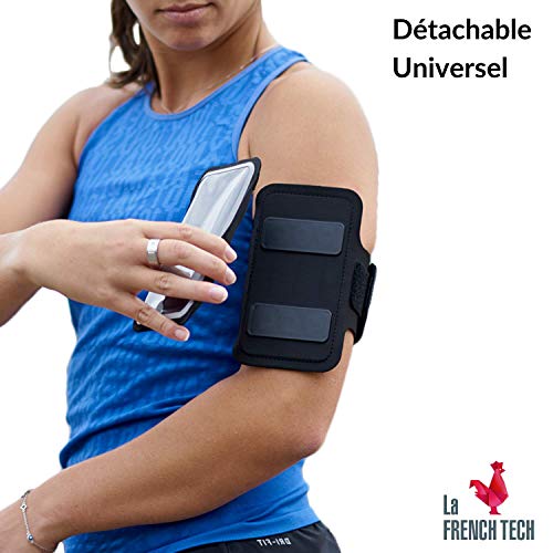 Brassard de Sport magnétique Shapeheart - avec Pochette détachable Universelle - Accédez à Votre téléphone d'un Simple Geste (Compatible pour Iphone, Samsung, Huawei, etc.)