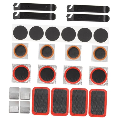 GAROZATION Bicycle Tire Repair Kit 52pcs Tire Lever Patch Kit for Bike Tube Self-Adhesive Patches for Mountain Road Bikes