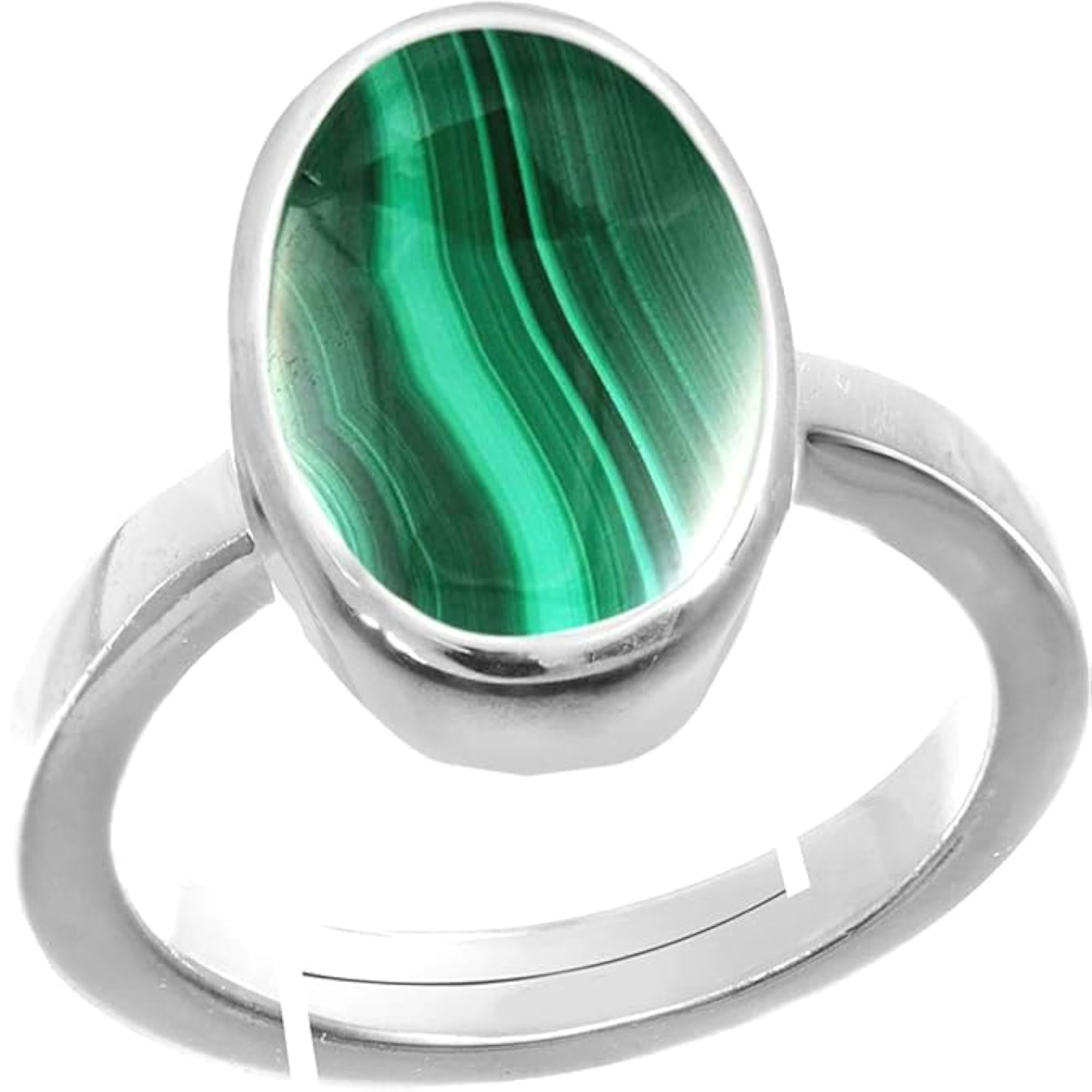 Men's & Women's Certified Malachite Adjustable Ring