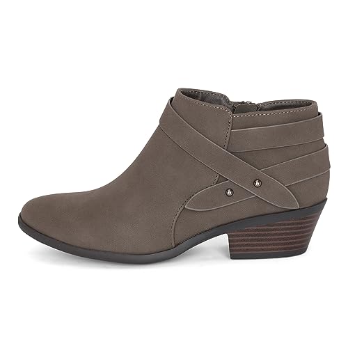 MIRAGE ~ Women's Pointed Toe Low Stacked Heel Side Zipper Ankle Booties - Image 3